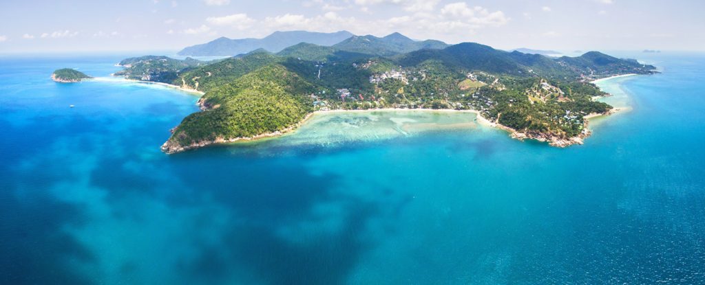 Vista aerea dell'isola di KohPhangan